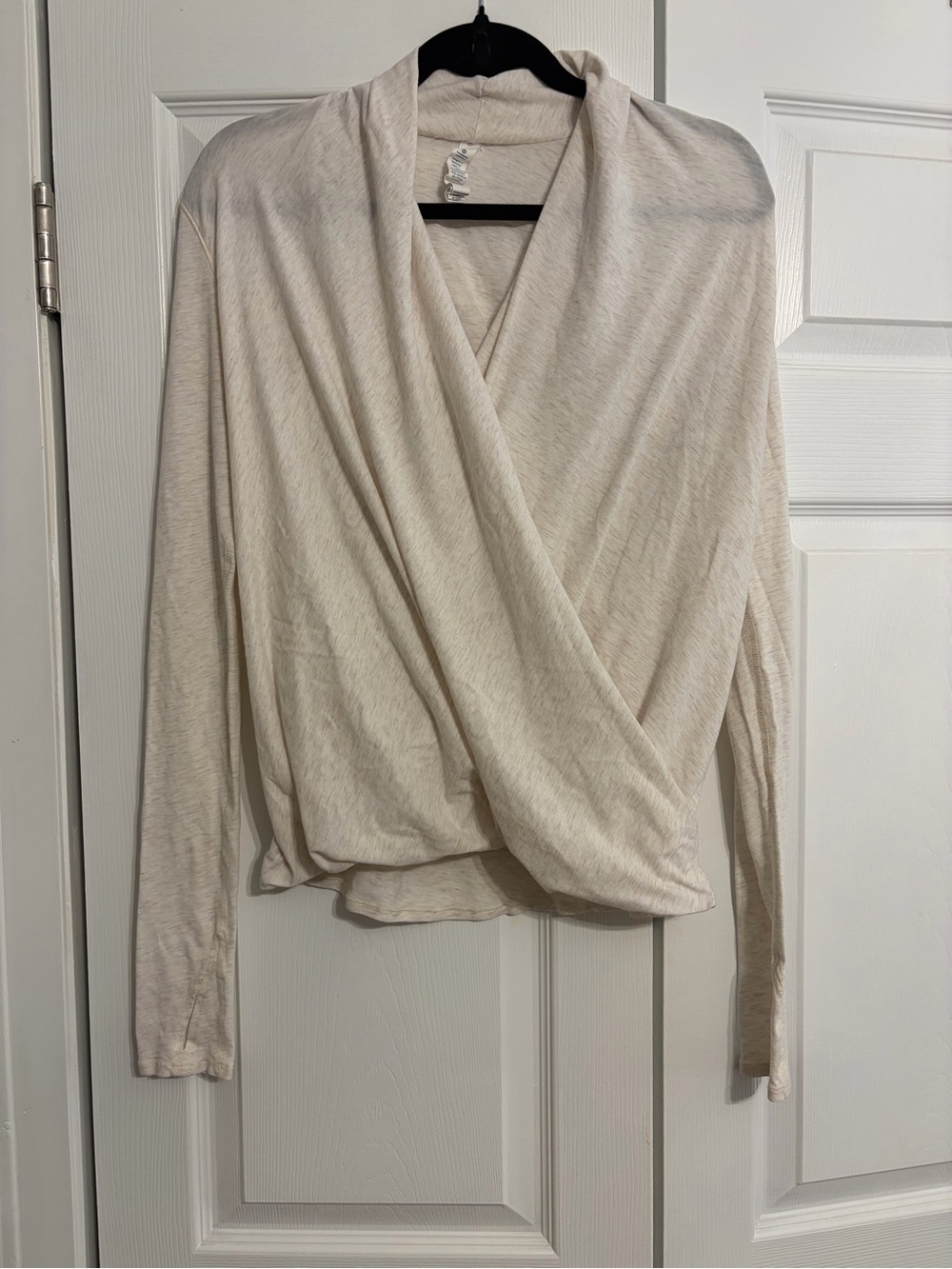 lululemon athletica Cream Wrap-Style Long Sleeve Top